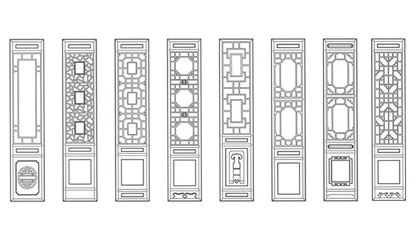 福泉喜迎门中式花格CAD设计图样式大全